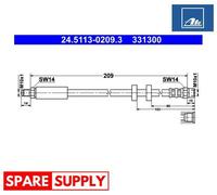 BRAKE HOSE FOR AUDI ATE 24.5113-0209.3