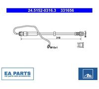 Brake Hose for AUDI ATE 24.5152-0316.3