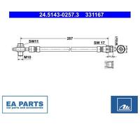 Brake Hose for AUDI Q3 ATE 24.5143-0257.3
