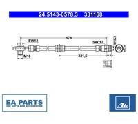 Brake Hose for AUDI Q3 ATE 24.5143-0578.3