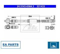 Brake Hose for AUDI SEAT SKODA ATE 24.5143-0564.3