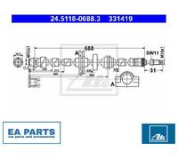 Brake Hose for BMW ATE 24.5118-0688.3