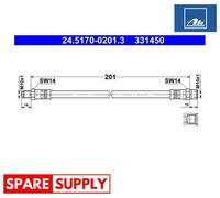 BRAKE HOSE FOR BMW E3 E21 E30 E36 E28 E34 E24 E23 E32 E31 ATE 24.5170-0201.3