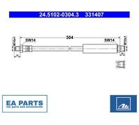 Brake Hose for BMW E64 E65 Z1 Roadster ATE 24.5102-0304.3