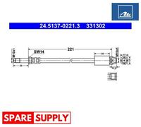 BRAKE HOSE FOR BMW E81 E87 E88 E82 ATE 24.5137-0221.3