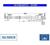 Brake Hose for BMW E84 ATE 24.5169-0475.3 NEW