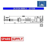 Brake Hose for BMW F26 ATE 24.5134-0689.3