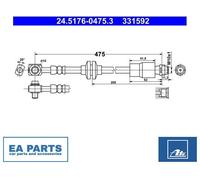 Brake Hose for CHEVROLET TRACKER TRAX ATE 24.5176-0475.3