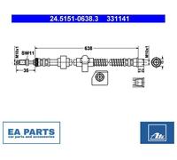 Brake Hose for CITROËN C5 C6 ATE 24.5151-0638.3