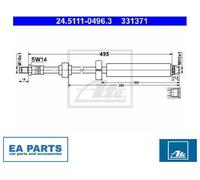 Brake Hose for CITROËN DS PEUGEOT ATE 24.5111-0496.3
