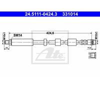 24.5111-0424.3 ATE Brake Hose for CITROËN,PEUGEOT