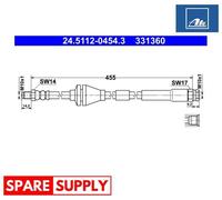 BRAKE HOSE FOR FIAT PUNTO ATE 24.5112-0454.3 NEW