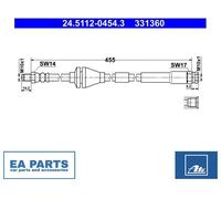 Brake Hose for FIAT PUNTO ATE 24.5112-0454.3 NEW