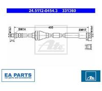 Brake Hose for FIAT PUNTO PUNTO Hatchback Van ATE 24.5112-0454.3