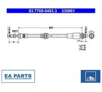Brake Hose for FORD FUSION ATE 83.7769-0493.3 NEW