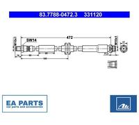 Brake Hose for FORD KUGA ATE 83.7788-0472.3