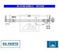 Brake Hose for FORD MONDEO ATE 24.5148-0280.3
