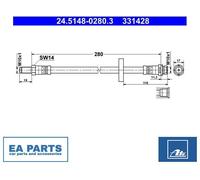 Brake Hose for FORD MONDEO ATE 24.5148-0280.3 NEW