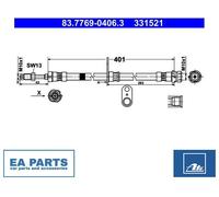 Brake Hose for FORD TRANSIT CONNECT V408 ATE 83.7769-0406.3