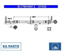 Brake Hose for FORD TRANSIT CONNECT V408 ATE 83.7769-0407.3