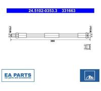 Brake Hose for FORD TRANSIT CUSTOM V362 TRANSIT V363 ATE 24.5102-0353.3