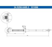 Flexible brake hose 24.5298-0495.3 ATE for HYUNDAI KIA