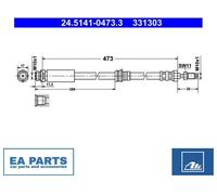 Brake Hose for MAZDA 2 ATE 24.5141-0473.3