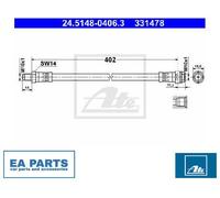 Brake Hose for MERCEDES-BENZ C218 X218 W212 S212 ATE 24.5148-0406.3