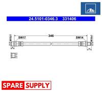 BRAKE HOSE FOR MERCEDES-BENZ S123 C123 W123 S124 ATE 24.5101-0346.3