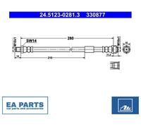 Brake Hose for MERCEDES-BENZ W168 W202 W203 S202 ATE 24.5123-0281.3