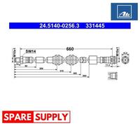 BRAKE HOSE FOR MERCEDES-BENZ X166 W166 C292 ATE 24.5140-0256.3