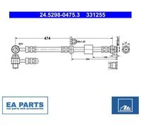 Brake Hose for MITSUBISHI COLT CZC VI Convertible ATE 24.5298-0475.3