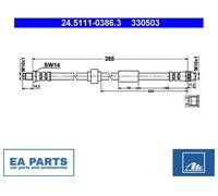 Brake Hose for NISSAN NV300 PRIMASTAR ATE 24.5111-0386.3