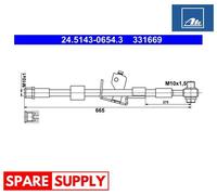 BRAKE HOSE FOR OPEL ASTRA J CASCADA ZAFIRA C ATE 24.5143-0654.3