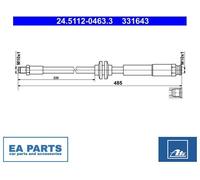 Brake Hose for OPEL CORSA E CORSA E Hatchback Van ATE 24.5112-0463.3