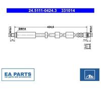 Brake Hose for PEUGEOT GRAND RAID Box Body/MPV PARTNER ATE 24.5111-0424.3