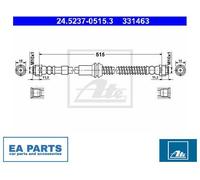 Brake Hose for PORSCHE AUDI VW ATE 24.5237-0515.3
