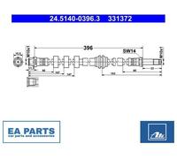 Brake Hose for PORSCHE MACAN ATE 24.5140-0396.3