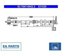 Brake Hose for SKODA FABIA RAPID ATE 83.7847-0543.3
