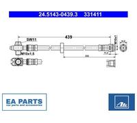 Brake Hose for SKODA OCTAVIA ATE 24.5143-0439.3