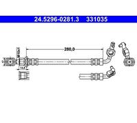 Brake Hose ATE Fits TOYOTA Rav 4 II 90947-02D02