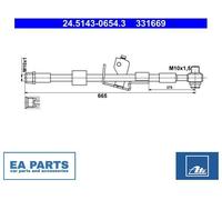 Brake Hose for VAUXHALL ASTRA CASCADA ZAFIRA ATE 24.5143-0654.3