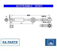 Brake Hose for VAUXHALL INSIGNIA ATE 24.5176-0464.3