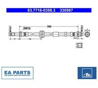 Brake Hose for VOLVO C30 ATE 83.7716-0398.3
