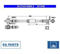Brake Hose for VW BEETLE ATE 24.5143-0584.3