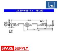 BRAKE HOSE FOR VW CALIFORNIA T5 CAMPER CALIFORNIA T6 CAMPER ATE 24.5140-0514.3
