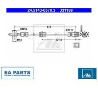 Brake Hose for VW TIGUAN ATE 24.5143-0578.3