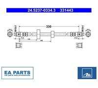 Brake Hose for VW TRANSPORTER Mk IV Platform/Chassis ATE 24.5237-0334.3