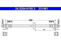 Brake Hose ATE Fits VW AUDI Derby Golf Mk1 Mk2 Van Jetta II Mk Passat 823611775