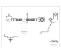 Brake Hose Front 435mm Length Braking Fits Ford Transit CORTECO 19030322